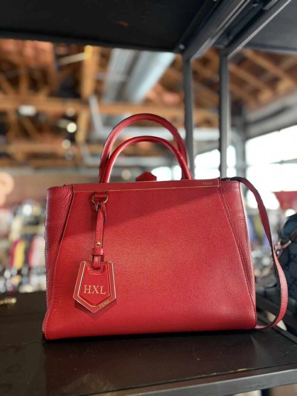Fendi 2Jours Petite Red Leather Tote
